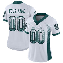 Load image into Gallery viewer, Custom White Midnight Green-Black Drift Fashion Football Jersey