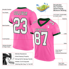 Load image into Gallery viewer, Custom Pink White-Green Mesh Authentic Football Jersey