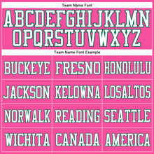 Load image into Gallery viewer, Custom Pink White-Kelly Green Mesh Authentic Football Jersey