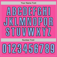 Load image into Gallery viewer, Custom Pink Light Blue-Black Authentic Baseball Jersey