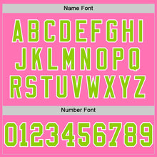 Load image into Gallery viewer, Custom Pink Neon Green-White Mesh Authentic Throwback Football Jersey