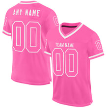 Load image into Gallery viewer, Custom Pink White Mesh Authentic Throwback Football Jersey
