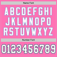 Load image into Gallery viewer, Custom Pink Black-Light Blue Mesh Authentic Throwback Football Jersey