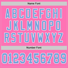 Load image into Gallery viewer, Custom Pink Light Blue-White Mesh Authentic Throwback Football Jersey