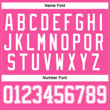 Load image into Gallery viewer, Custom Pink White Hockey Lace Neck Jersey