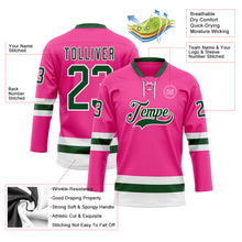 Load image into Gallery viewer, Custom Pink Green-White Hockey Lace Neck Jersey