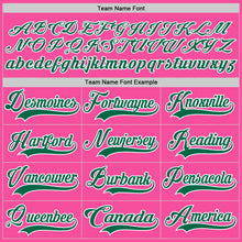 Load image into Gallery viewer, Custom Pink Kelly Green-White Hockey Lace Neck Jersey