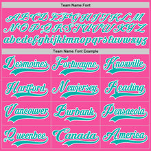 Load image into Gallery viewer, Custom Pink Aqua-White Hockey Lace Neck Jersey
