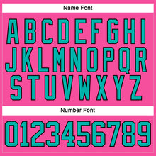 Load image into Gallery viewer, Custom Pink Aqua-Black Hockey Lace Neck Jersey