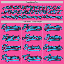 Load image into Gallery viewer, Custom Pink Sky Blue-Black Hockey Lace Neck Jersey