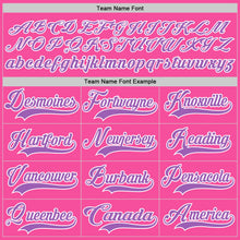 Load image into Gallery viewer, Custom Pink Medium Purple-White Hockey Lace Neck Jersey