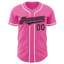 Load image into Gallery viewer, Custom Pink Black-White Authentic Baseball Jersey
