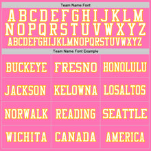 Load image into Gallery viewer, Custom Pink Gold-White Mesh Authentic Football Jersey