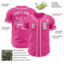 Load image into Gallery viewer, Custom Pink White-Black Authentic Baseball Jersey