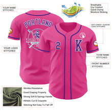 Load image into Gallery viewer, Custom Pink Purple-White Authentic Baseball Jersey