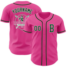 Load image into Gallery viewer, Custom Pink Green-White Authentic Baseball Jersey