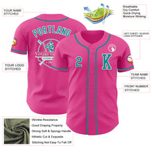 Load image into Gallery viewer, Custom Pink Teal-White Authentic Baseball Jersey