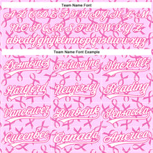 Load image into Gallery viewer, Custom Pink White 3D Pink Ribbon Breast Cancer Awareness Month Women Health Care Support Performance Polo Shirt