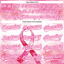 Load image into Gallery viewer, Custom Pink White-Hot Pink 3D Pink Ribbon Breast Cancer Awareness Month Women Health Care Support Performance Polo Shirt