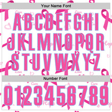 Load image into Gallery viewer, Custom White Pink-Light Blue 3D Pink Ribbon Breast Cancer Awareness Month Women Health Care Support Performance Polo Shirt