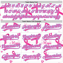 Load image into Gallery viewer, Custom White Pink-Light Blue 3D Pink Ribbon Breast Cancer Awareness Month Women Health Care Support Performance Polo Shirt