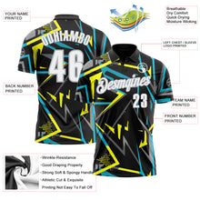 Load image into Gallery viewer, Custom Black White-Gray 3D Bowling Performance Polo Shirt