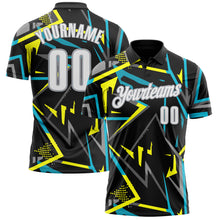 Load image into Gallery viewer, Custom Black White-Gray 3D Bowling Performance Polo Shirt
