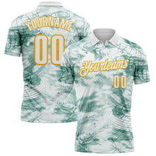 Load image into Gallery viewer, Custom White Gold 3D Bowling Abstract Network Performance Polo Shirt