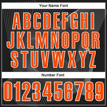 Load image into Gallery viewer, Custom Black Orange-White 3D Bowling Line Performance Polo Shirt