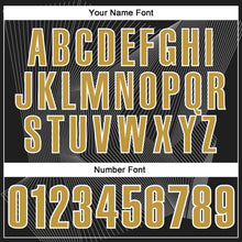 Load image into Gallery viewer, Custom Black Old Gold-White 3D Bowling Line Performance Polo Shirt