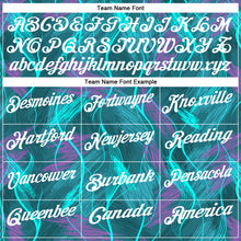 Load image into Gallery viewer, Custom Teal Medium Purple-White 3D Bowling Line Performance Polo Shirt