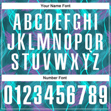 Load image into Gallery viewer, Custom Teal Medium Purple-White 3D Bowling Line Performance Polo Shirt