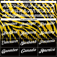 Load image into Gallery viewer, Custom Black Yellow-White 3D Bowling Dot Performance Polo Shirt