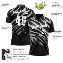 Load image into Gallery viewer, Custom Black Gray-White 3D Bowling Dot Performance Polo Shirt