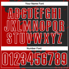 Load image into Gallery viewer, Custom Black Red-White 3D Bowling Splash Ink Performance Polo Shirt