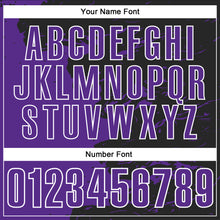 Load image into Gallery viewer, Custom Black Purple-White 3D Bowling Splash Ink Performance Polo Shirt