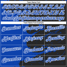 Load image into Gallery viewer, Custom Black Thunder Blue-White 3D Bowling Splash Ink Performance Polo Shirt