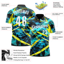 Load image into Gallery viewer, Custom Black White 3D Bowling Abstract Grunge Art Performance Polo Shirt