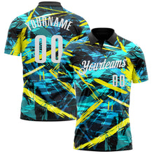 Load image into Gallery viewer, Custom Black White 3D Bowling Abstract Grunge Art Performance Polo Shirt