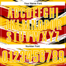 Load image into Gallery viewer, Custom Red Yellow-Black 3D Bowling Abstract Grunge Art Performance Polo Shirt