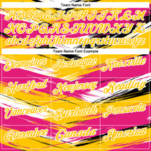 Load image into Gallery viewer, Custom Hot Pink Yellow-Black 3D Bowling Abstract Grunge Art Performance Polo Shirt