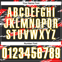 Load image into Gallery viewer, Custom Black Yellow-Red 3D Abstract Grunge Art Performance Polo Shirt