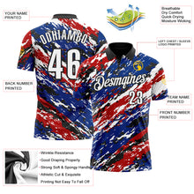 Load image into Gallery viewer, Custom Black Red-Royal 3D Bowling Abstract Grunge Art Performance Polo Shirt