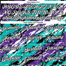 Load image into Gallery viewer, Custom Black Purple-Aqua 3D Bowling Abstract Grunge Art Performance Polo Shirt