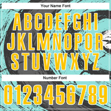 Load image into Gallery viewer, Custom Ice Blue Yellow-Steel Gray 3D Bowling Splash Ink Performance Polo Shirt