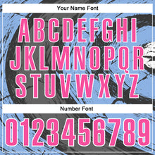 Load image into Gallery viewer, Custom Light Blue Pink-Steel Gray 3D Bowling Splash Ink Performance Polo Shirt