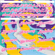 Load image into Gallery viewer, Custom Purple Pink Yellow-Aqua 3D Bowling Splash Ink Performance Polo Shirt