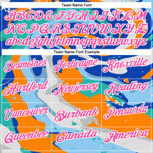 Load image into Gallery viewer, Custom Thunder Blue Pink Bay Orange-Aqua 3D Bowling Splash Ink Performance Polo Shirt