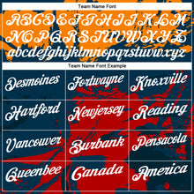 Load image into Gallery viewer, Custom Navy Bay Orange-Red 3D Bowling Splash Ink Performance Polo Shirt