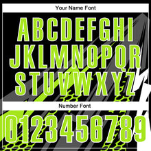 Load image into Gallery viewer, Custom Black Neon Green-White 3D Bowling Geometric Shape Performance Polo Shirt